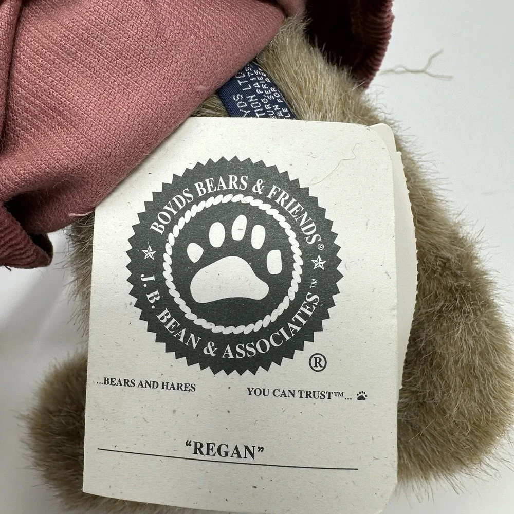 Boyds Bears Regan Plush Dillards Exclusive 2000 Pink Corduroy Hat